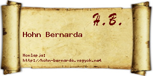 Hohn Bernarda névjegykártya